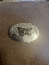 Vintage Belt Buckle, Covered Wagon