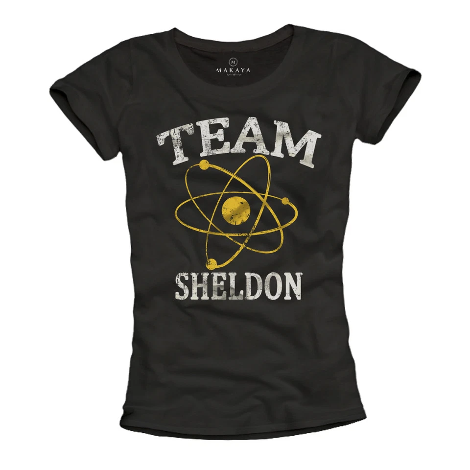 Damenshirt Druck Team Sheldon Nerd Geschenke Frauen Top Geek T-Shirt Print - Bild 1 von 1