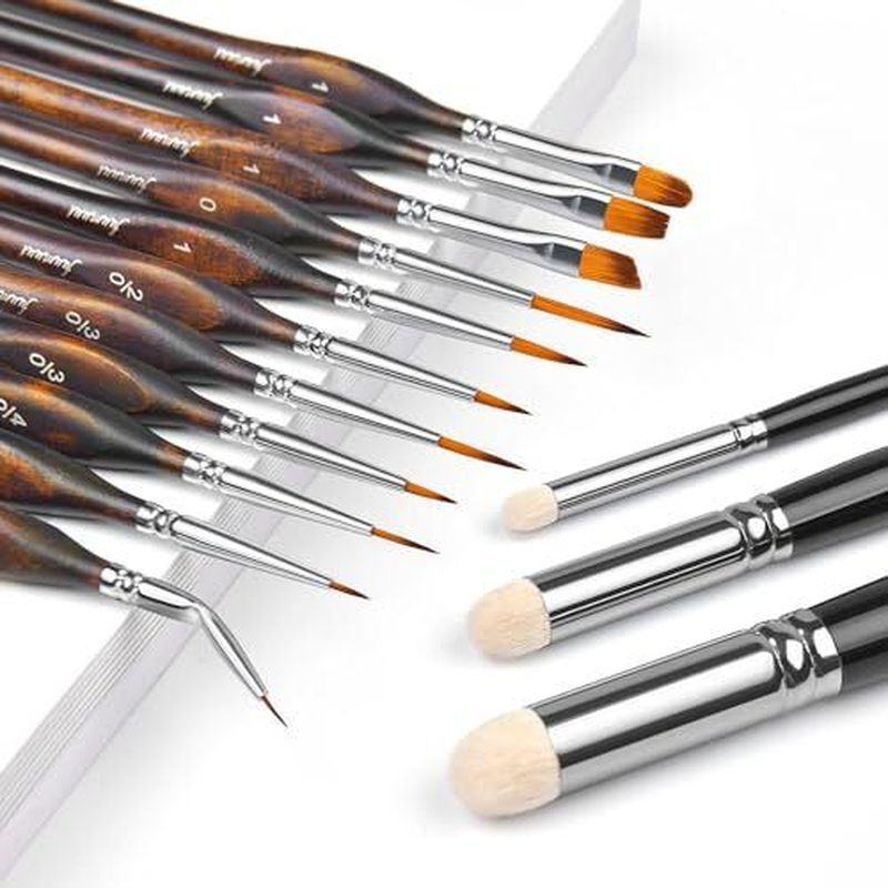 Miniature Paint Brushes with Domed Dry Brush Set for Miniature Painting