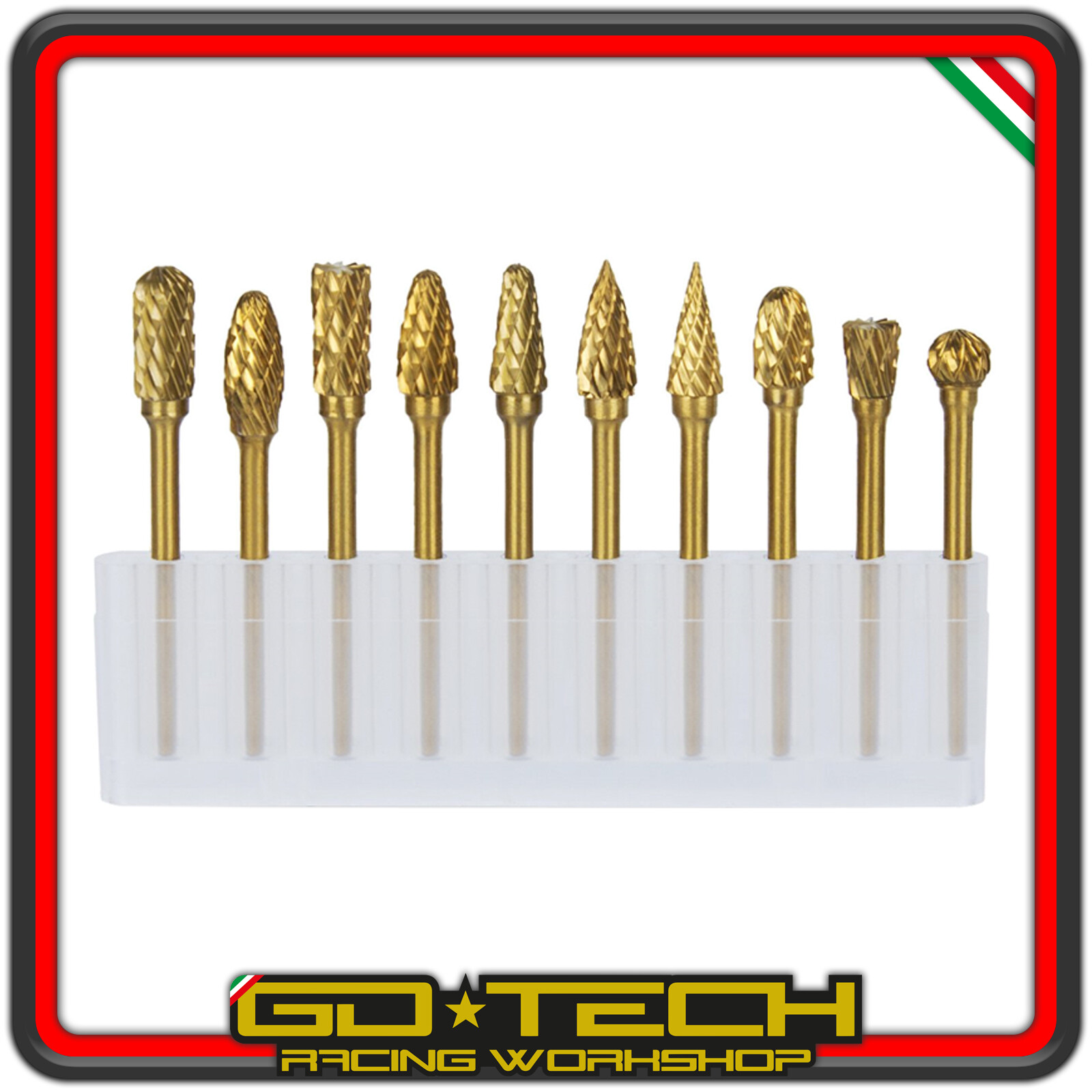 10 PUNTE FRESE in CARBURO DI TUNGSTENO AL TITANIO Gambo 3 mm...