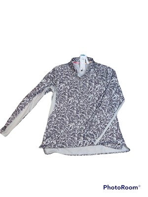 ADIDAS Women's AeroREADY UPF Printed Long Sleeve Golf Polo Shirt NWT Size:  XL