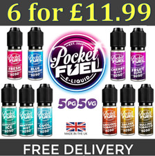 Pocket Fuel 5050 E-liquid Vape *6x10ml for �11.99*- 50VG 50PG - 1st Class Del