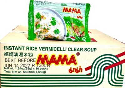 Mama Oriental Style Instant Rice Vermicelli Clear Soup 1.94 oz x 30 Packs~9/2025