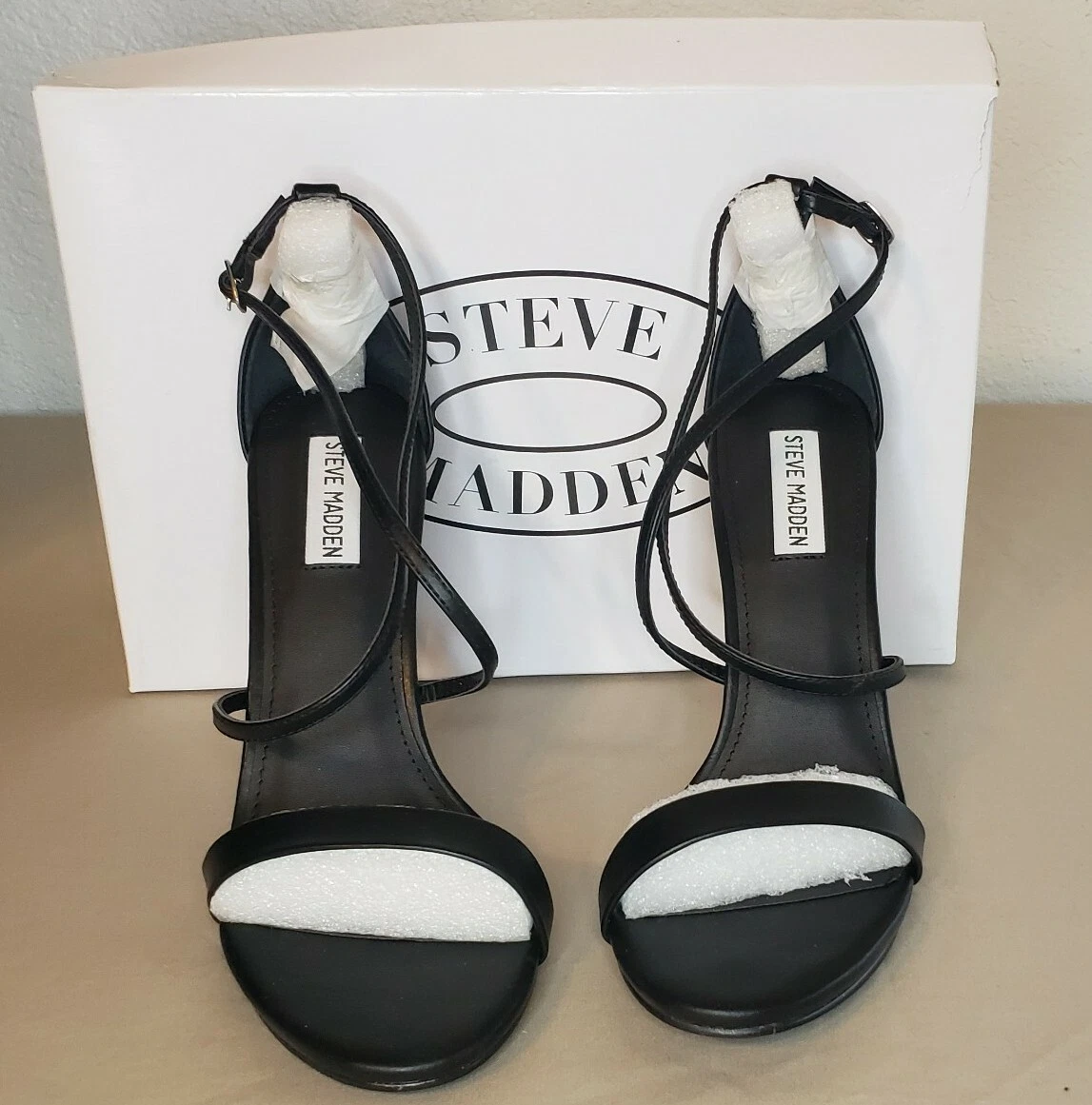 Steve Madden Womens Black Feliz Criss Cross Straps Dress Sandal