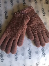 Rose Plush Womens Gloves Plain Solid Cozy Glove Chenille One Size