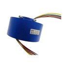 NEW 6Wires 380V AC/DC 10A 25.4MM Dia Metal Capsule Conductors Slip Ring Blue