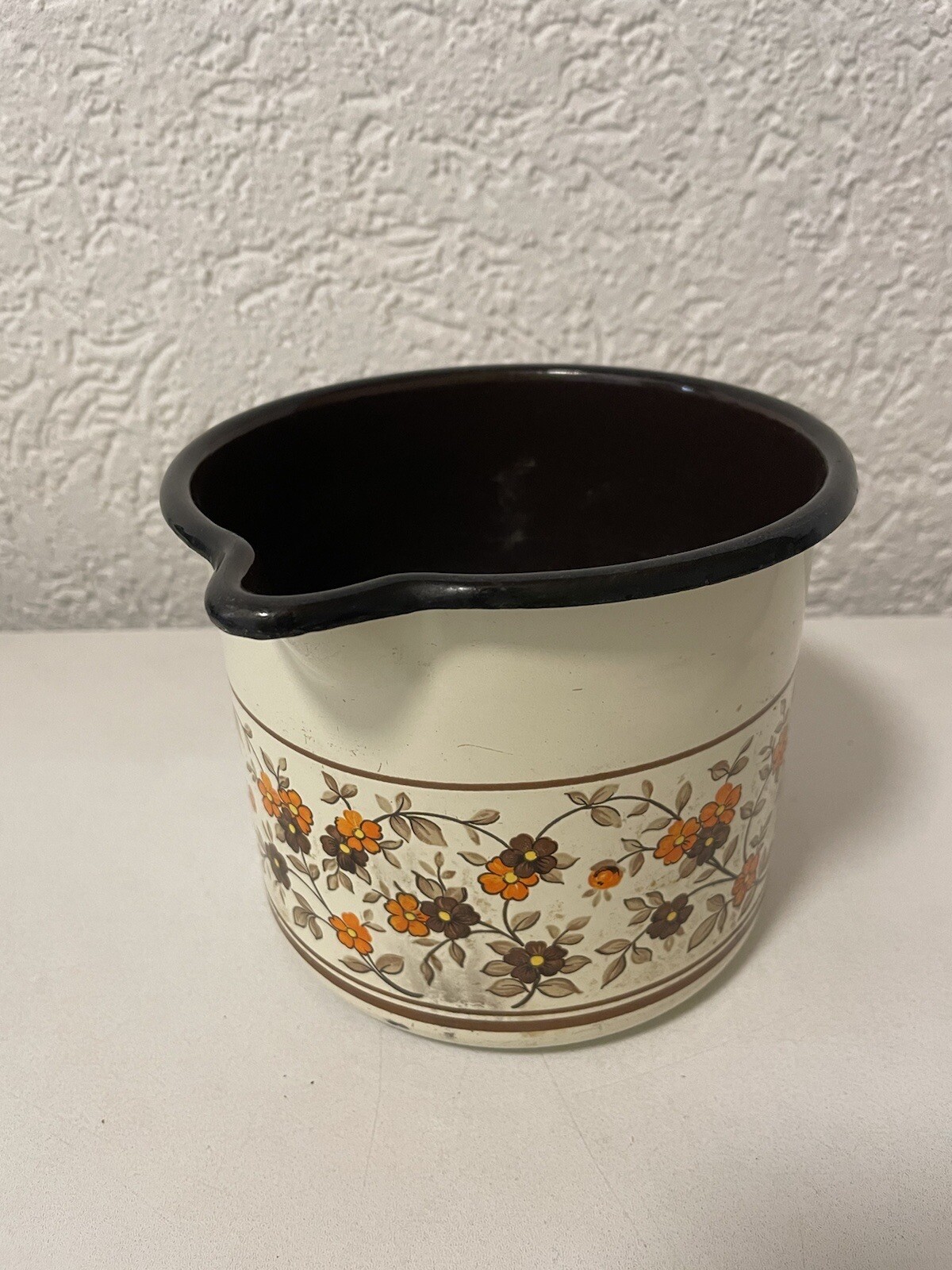 Emaille Topf alt antik Blumenmuster eBay