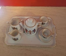 Vintage Gemma Crested Minature Dolls  Teaset 10 Pieces With Tray.
