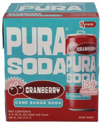 PURA SODA SODA CRANBERRY 4PK 40.4 FO