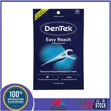 DenTek Complete Clean Easy Reach Floss Picks, No Break & No Shred Floss, 75 Coun