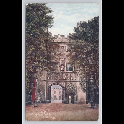 Vintage Postcard Trinity College Front Gate Cambridge Unposted Historic Scenic