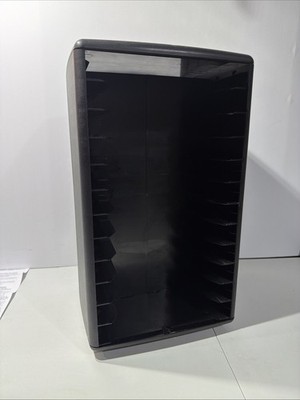 Vintage LASERLINE 24 VHS VCR Tape Spinning Storage Tower Black Video Tape Holder