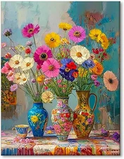 Flowe Paint by Numbers for Adults - Flowes Adult Paint by Number Kits with Brus 