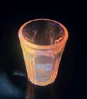 Vintage Selenium/Cadmium glow  Hocking "COLONIAL/KNIFE & FORK" Pink Shot Glass