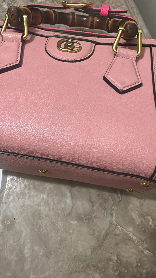 Bolso Gucci Diana Cartera/Asa Superior Mini Cuero Rosa Foto 4 de 4
