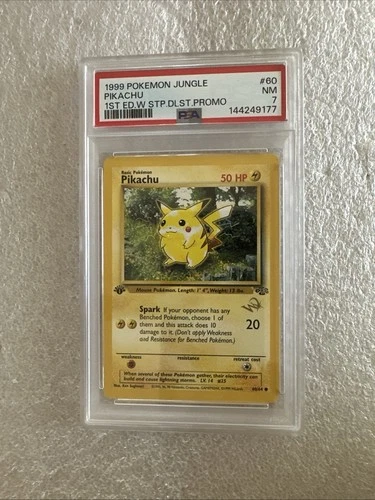 1999 Pokémon Pikachu Jungle 60/64 1st Edition Stamped WoTC Promo PSA 7