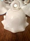 Ruffled Milk Glass Smoke Bell for Hanging Oil Lamp