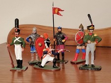 Metal Hand Painted Soldier Figures From Various Eras. Lot Of 6.