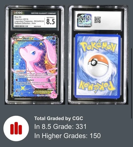 Mew EX Full Art RC24/RC25 Legendary Treasures: Radiant Collection CGC 8.5 NM/MT+