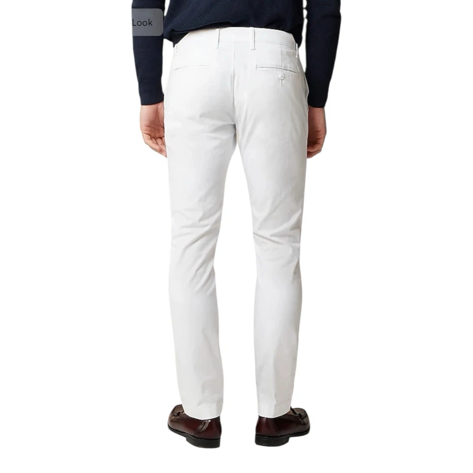 J Crew White 484 Slim Fit Stretch Chino Pant Mens Size 28/30 - Image 3 of 4