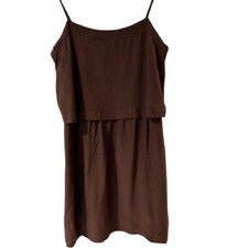 MADEWELL Women's Black Two Tier Adjustable Spaghetti Strap Mini Dress Size 8