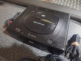 Sega Saturn Console Bundle USA Region Black Controller TESTED WORKING 