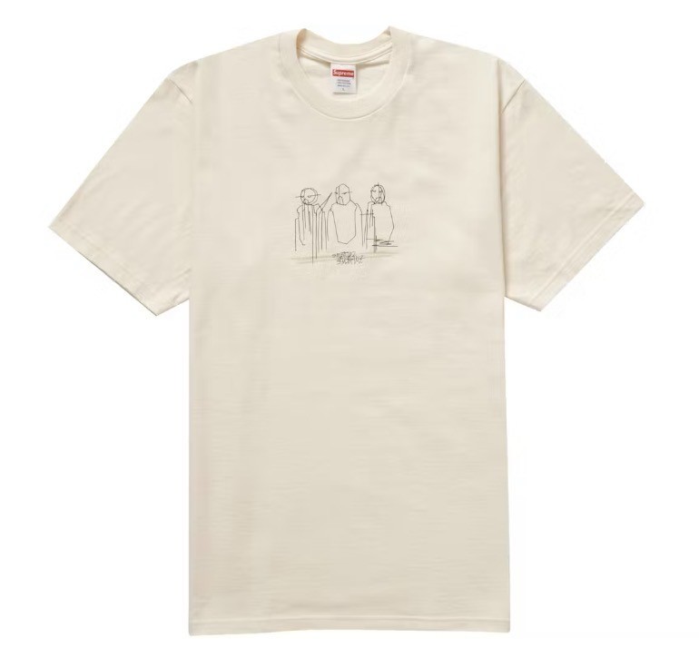 Supreme Three Kings Tee 2XL Natural Sketch Artwork Graphic T-Shirt Mens New Top
