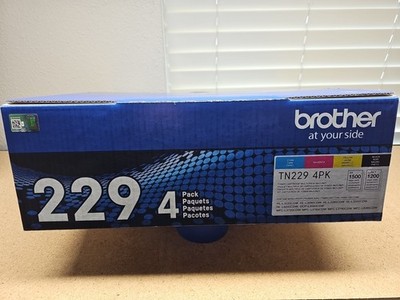 Brother Genuine TN229 4PK Standard Yield 4-Pack Printer Toner Cartridges NEW