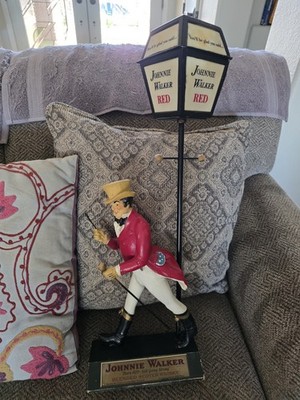 Working Vintage Johnnie Walker Red Scotch Advertising Lamp - Striding Man