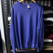 Vintage 90s Russell Athletic purplish blue crewneck sweatshirt Size XXL