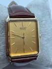 Vintage Men's Seiko 5Y31-5A30 Tank Gold Tone Quartz Watch New Battery