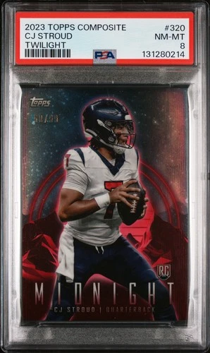 2023 TOPPS COMPOSITE TWILIGHT #320 CJ STROUD ROOKIE RC 50/99 PSA 8