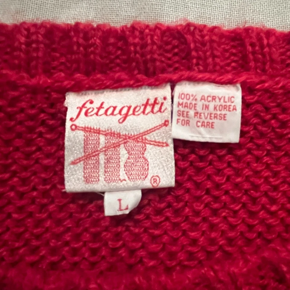 Vintage Fetagetti Diane Von Furstenberg Santa Sleigh Christmas Sweater Vest L - Image 3 of 4