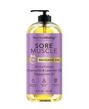 New York Biology Sore Muscle Massage Oil 8Oz β Made In USA, 100% Natural Oil