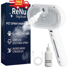 Fresh Fur Shower Brush, 3 In 1 Self Cleaning Pet Spray Hair Removal Comb, Pet...