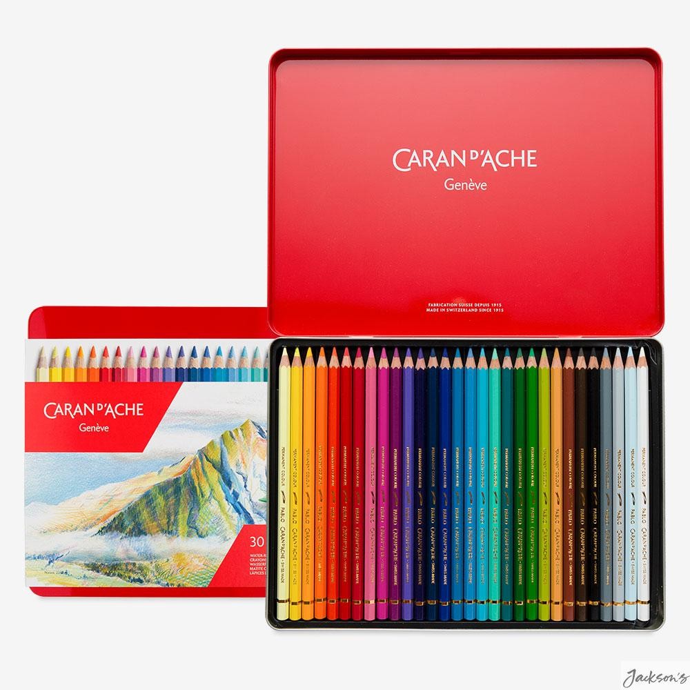 Caran d'Ache Pablo Coloured Pencil Set Metal Tin 30 Pack Artist Drawing