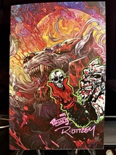 BATTLE BEAST #2 Vincenzo Riccardi VIRGIN FOIL 2x SIGNED & Remark By Smunchy