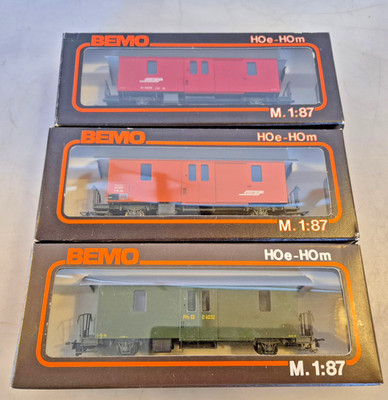 BEMO 3263-3264-2265 H0m 3 Schmalspurbahn - Wagen der RhB neu in Ovp