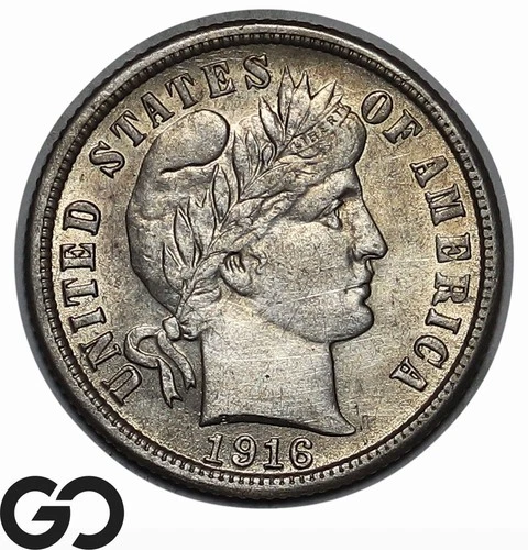 1916-S Barber Dime, Choice AU+