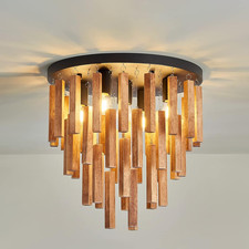 Rustic 5-Light Semi Flush Mount Ceiling Light Fixture for Farmhouse Decor
