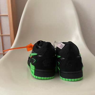 NIKE AIR x OFF WHITE Rubber Dunk Low Black Green Sz 9.5