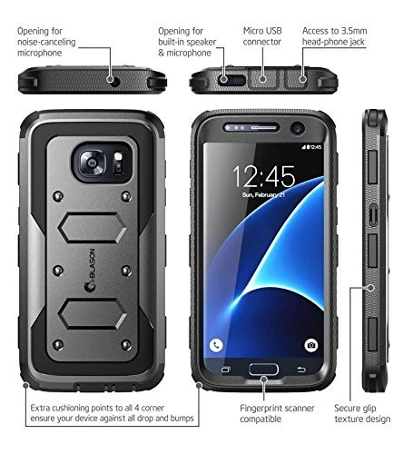 Funda para Samsung Galaxy S7, i-Blason Armorbox Funda de cuerpo completo con protector de pantalla Foto 3 de 4