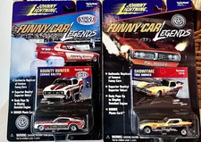 (2) Johnny Lightning Funny Car Legends SHOWTIME & BOUNTY HUNTER-BRAND NEW!!