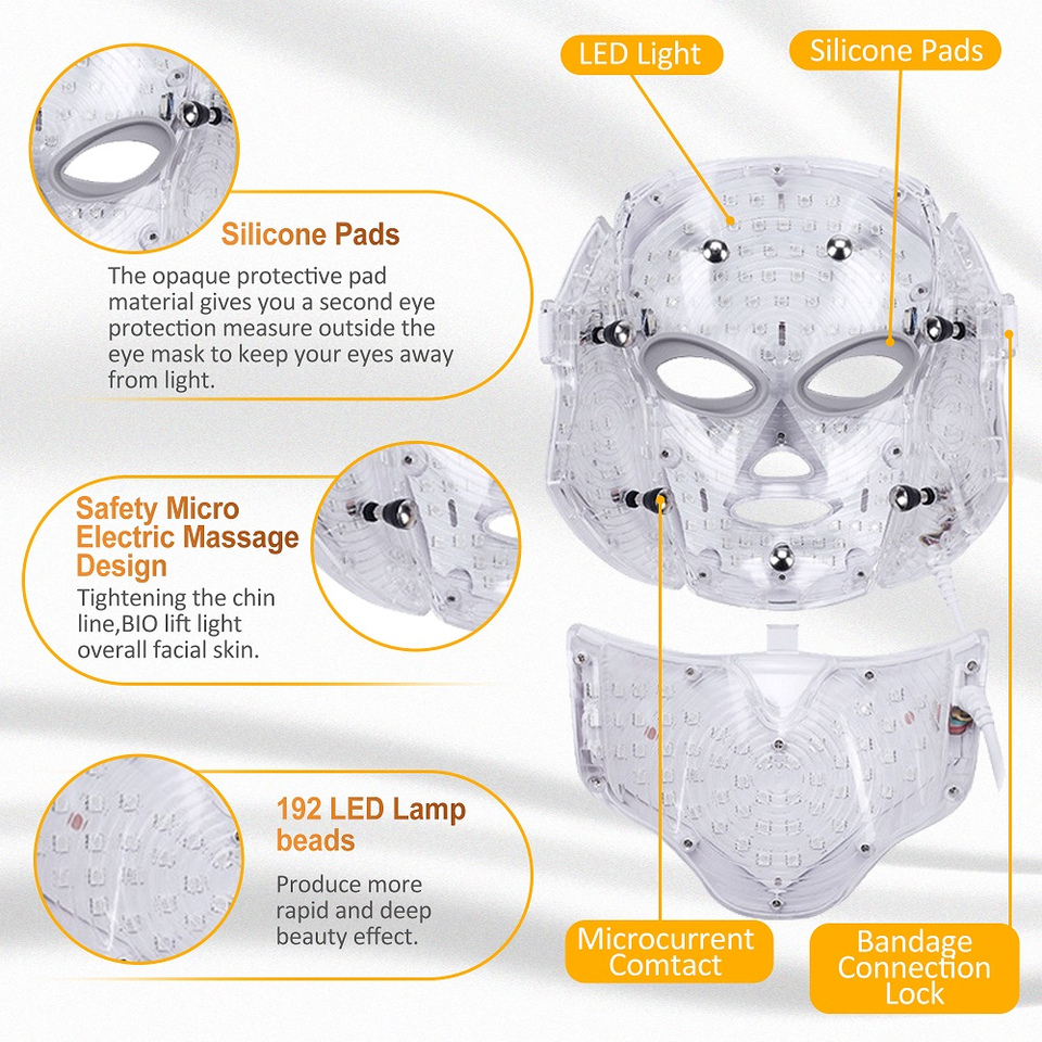 7 Color Light Therapy Face LED Face Mask Light Therapy Mask for Facial
