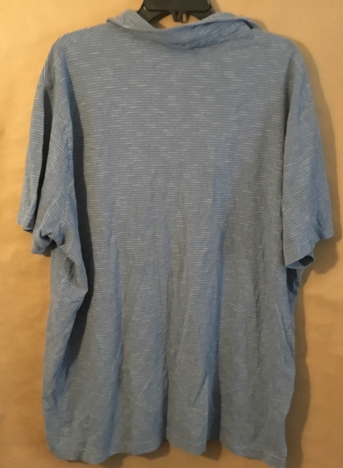 George Men’s Size 3XL Blue Pinstriped Short Sleeve Shirt RN#52469 94X91 ...