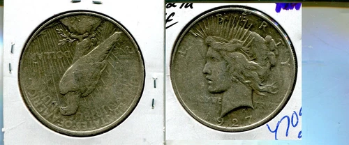 1927 D PEACE SILVER DOLLAR XF 4709S