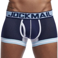 JOCKMAIL New Sexy Men Underwear Boxer Breathable Mesh Boxershorts Pouch Trunks