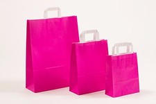Papiertragetaschen pink Papiert&uuml;ten T&uuml;ten Tragetaschen Flachhenkeltaschen