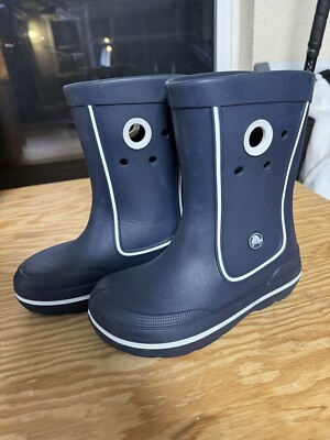 Crocs Crocband Jaunt Kids Size J 1 Navy Blue Rain Boots