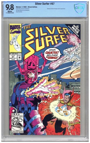 Silver Surfer  #67  CBCS   9.8  NMMT  White pgs  7/92   Galactus & Doctor STrang